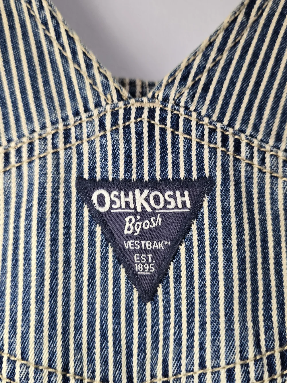 OshKosh B'gosh Striped Kids Overalls - Navy & White